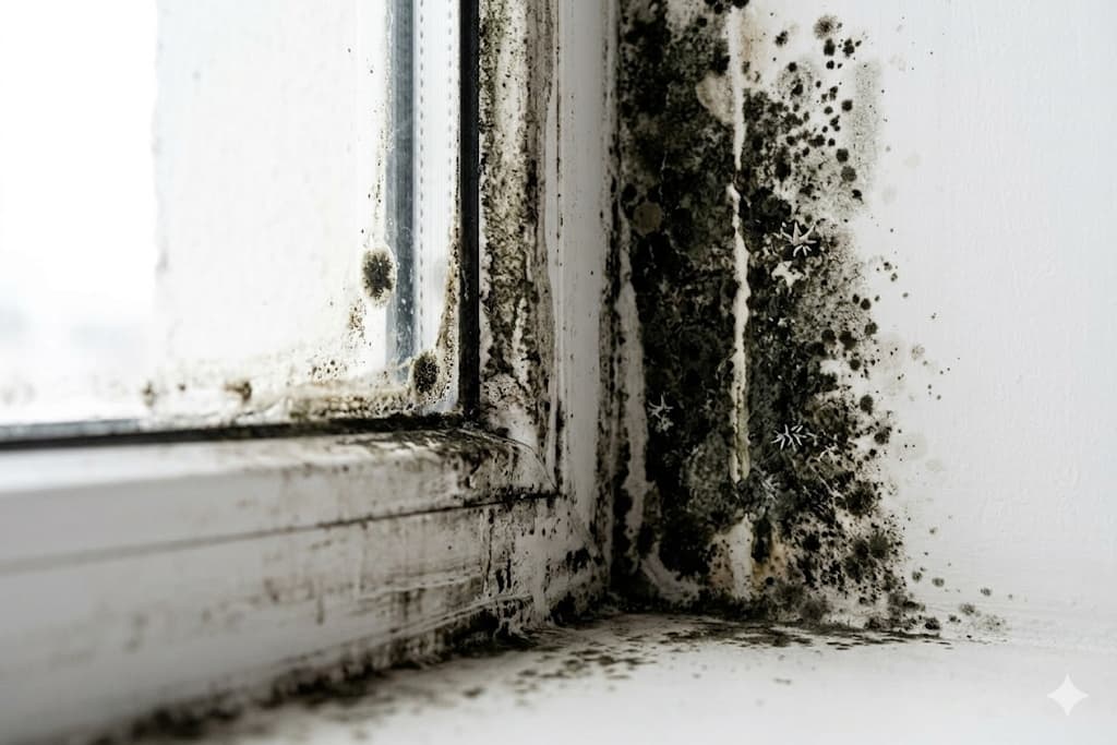 結露を放置した結果のカビ