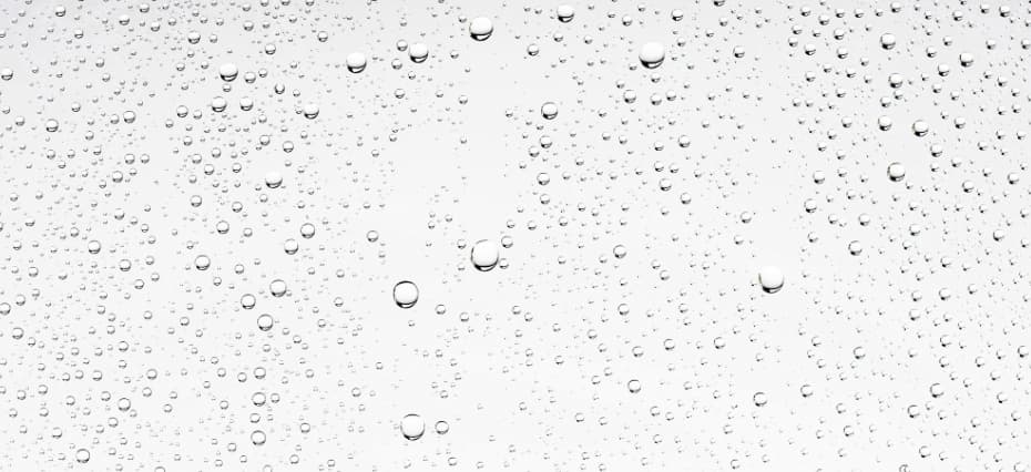 MS-RDKありの熱交換器表面。水滴が微細化した状態