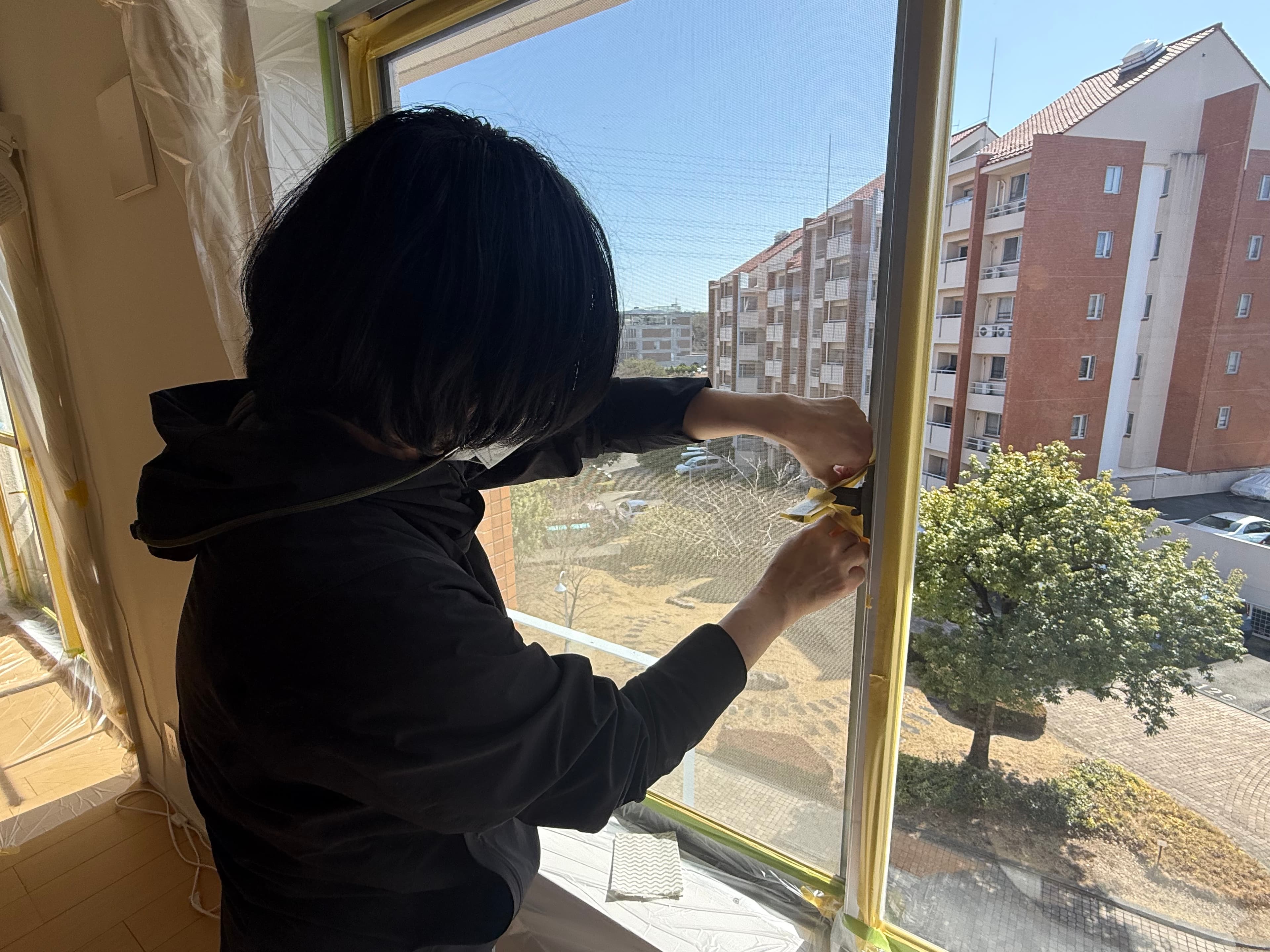 手順06: 乾燥後、養生を剥がす