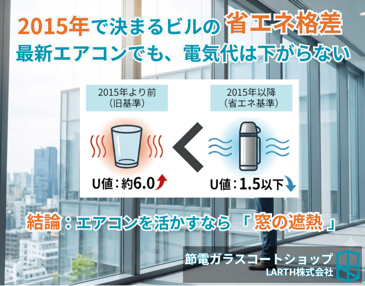 最新エアコンでも電気代は下がらない?2015年以前のオフィスが抱える「窓の格差」とビルの魔法瓶化戦略のサムネイル画像