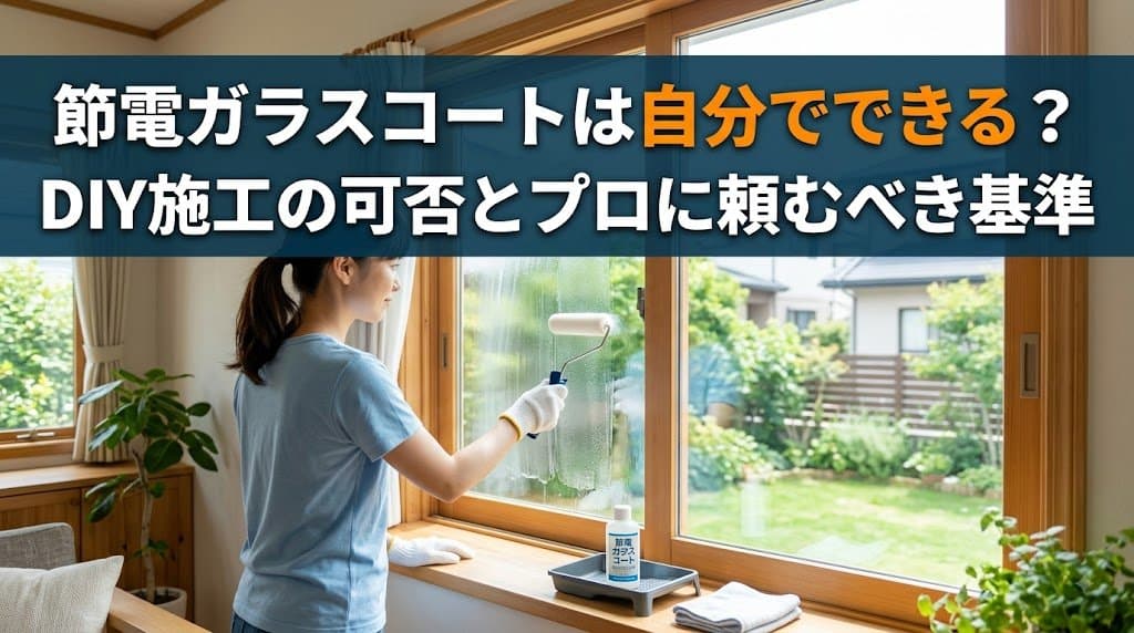 節電ガラスコートは自分でできる?DIY施工の可否と、プロに頼むべきケースの判断基準のサムネイル画像
