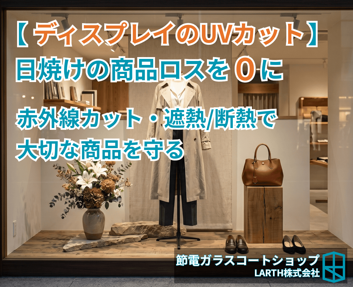 ディスプレイ商品の「日焼け・色褪せ」を防ぎ、生花の鮮度を守る。景観を変えないUVカット対策のサムネイル画像